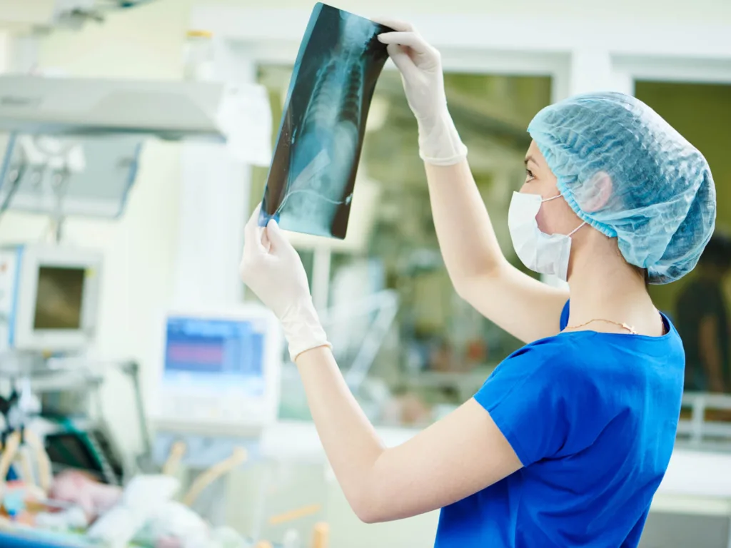 doctor looking at an x-ray